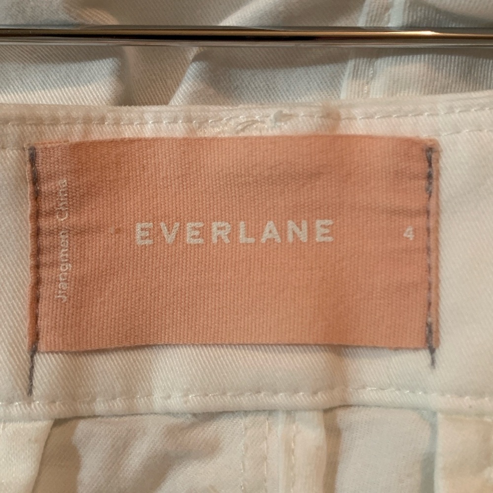 EVERLANE Lightweight Relaxed Chino Pants Womens 4 White Cotton Pockets Straight - Picture 3 of 6